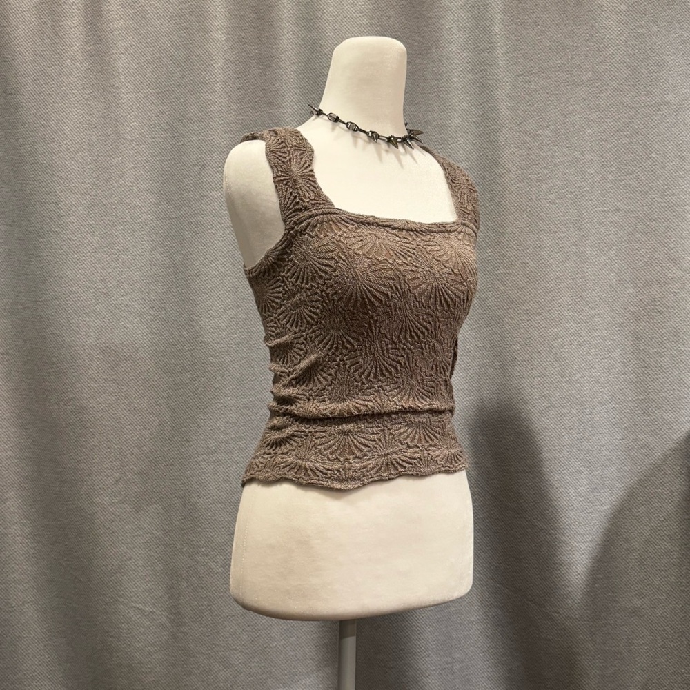 Free People Textured Brown Top